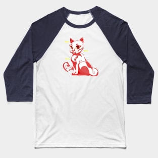 Cute red cat say meow Baseball T-Shirt